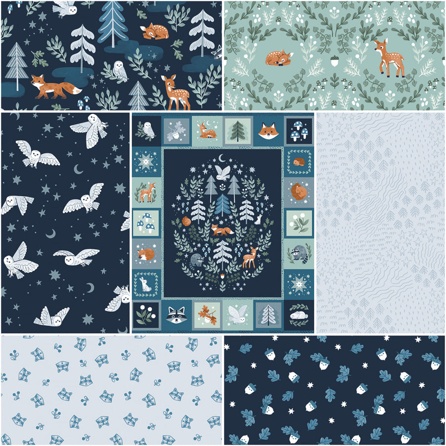 Twilight Creatures Indigo Collection 7 x 1 Yard Bundle Riley Blake