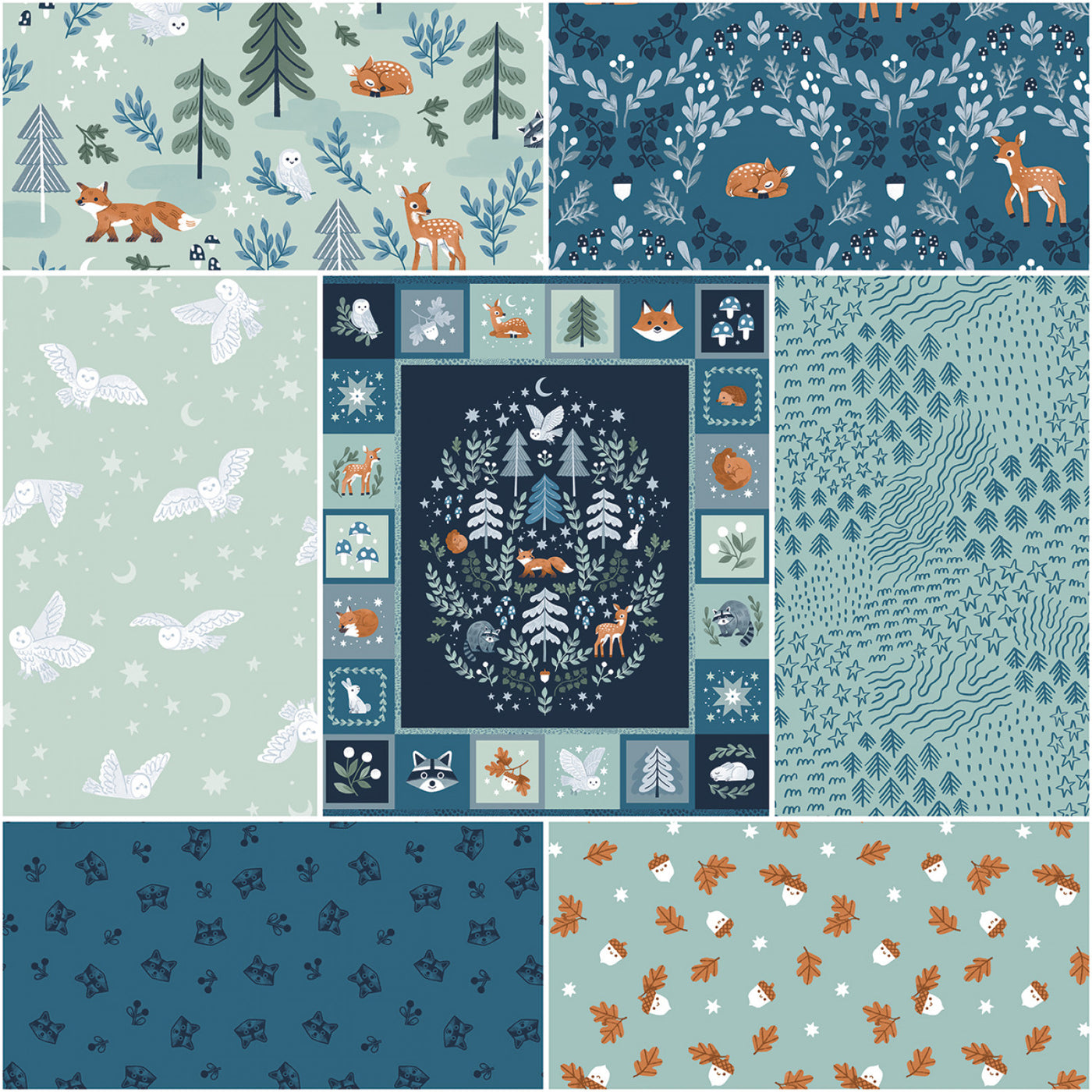 Twilight Creatures Mint Collection 7 x 1 Yard Bundle Riley Blake