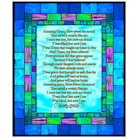 How Sweet The Sound Panel 27953 B Amazing Grace, Quilting Treasures