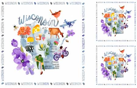 State Cotton Panel 51558P X Wisconsin, Windham