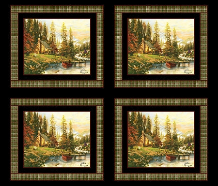 Thomas Kinkade A Peaceful Retreat Digital Panel 5459B 99, Benartex