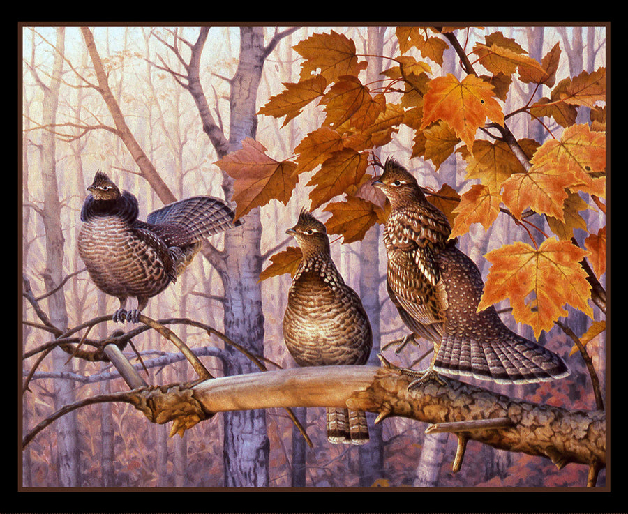 Out on a Limb 9208 Black Pheasant Panel Elizabeth Studio