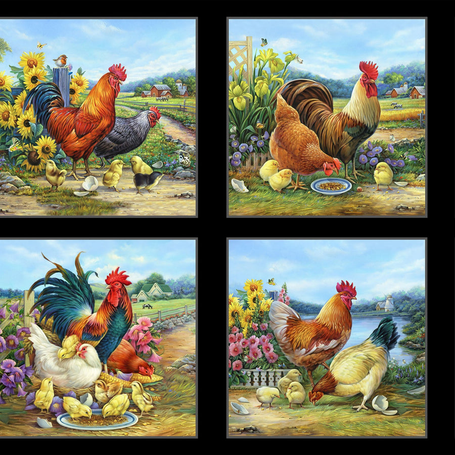 Joyful Countryside 9406 Black Block Panel Elizabeths Studio