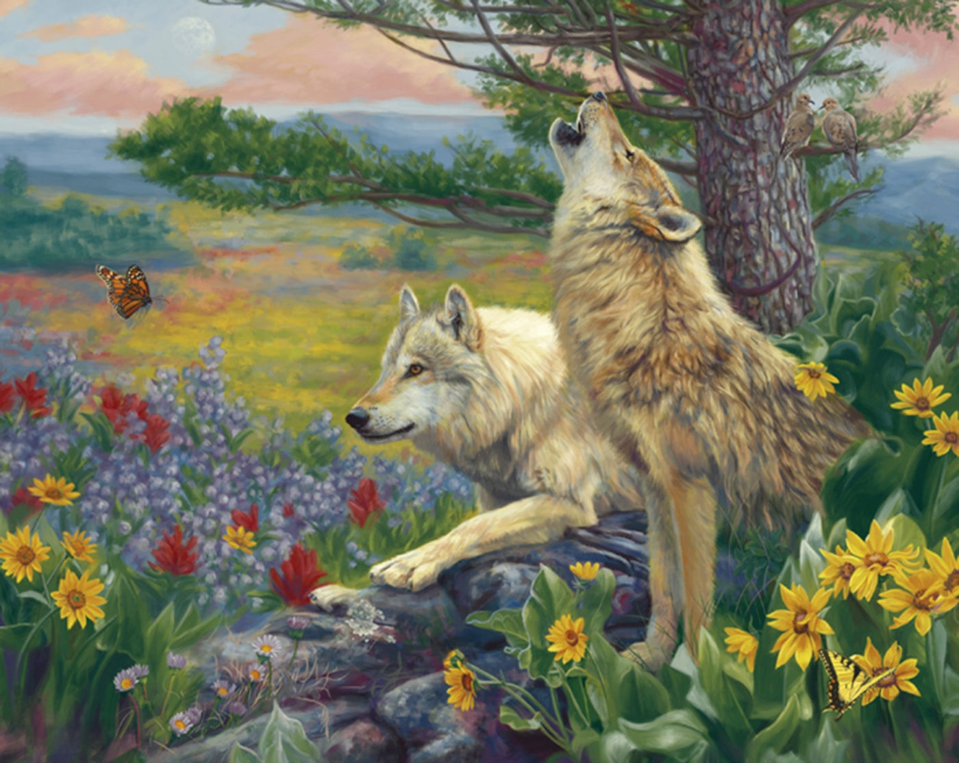 Wolves in Spring AL44760C1 Digital Panel David Textiles