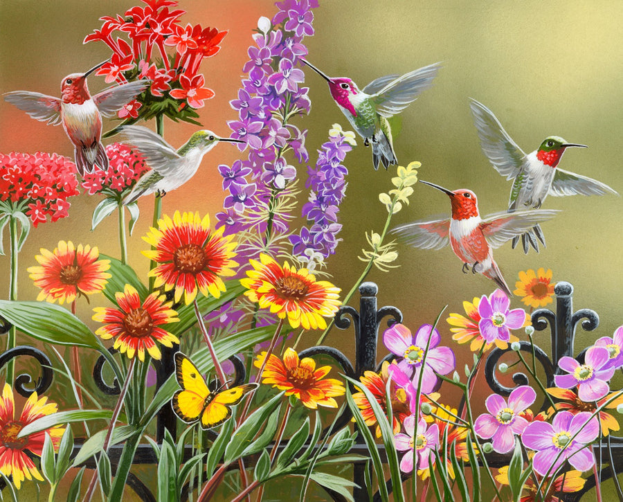 Hummingbirds Flowers AL49992C1 36 Inch Digital Panel David Textiles