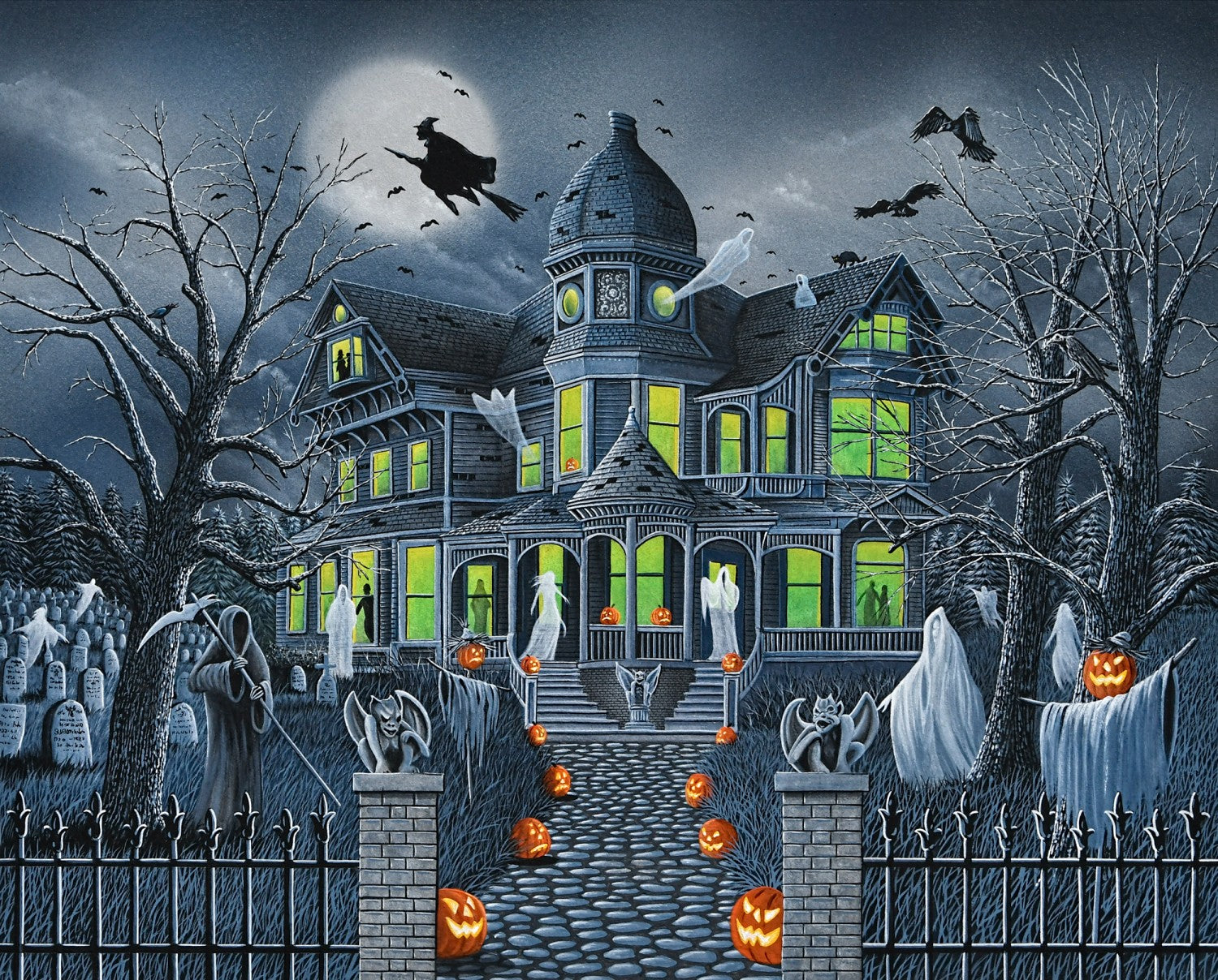Ghostly Gathering AL56612C1 36 Inch Digital Panel David Textiles