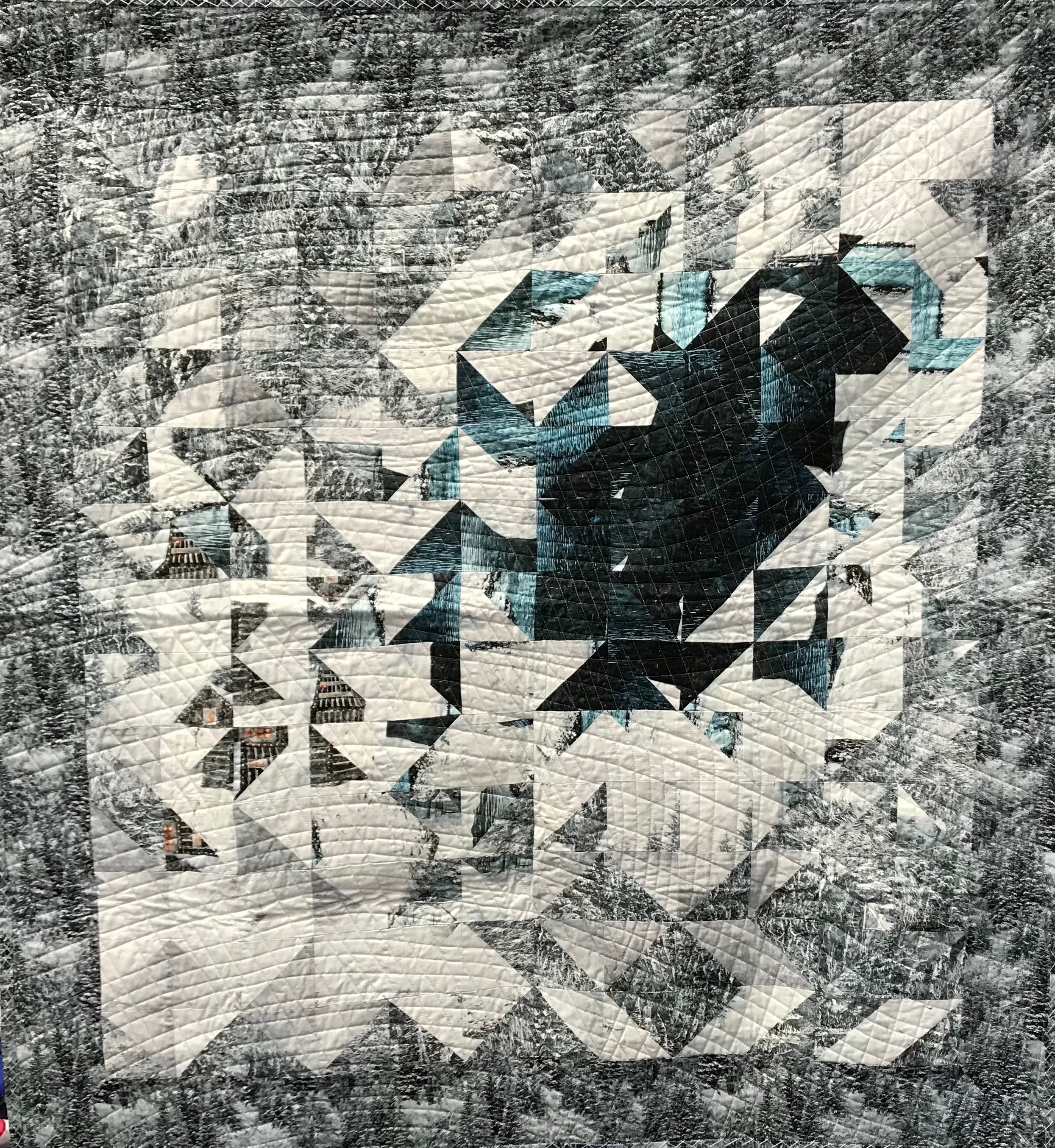 Alpine Lake Off the Grid Panel Throw Quilt Kit with Backing Hoffman