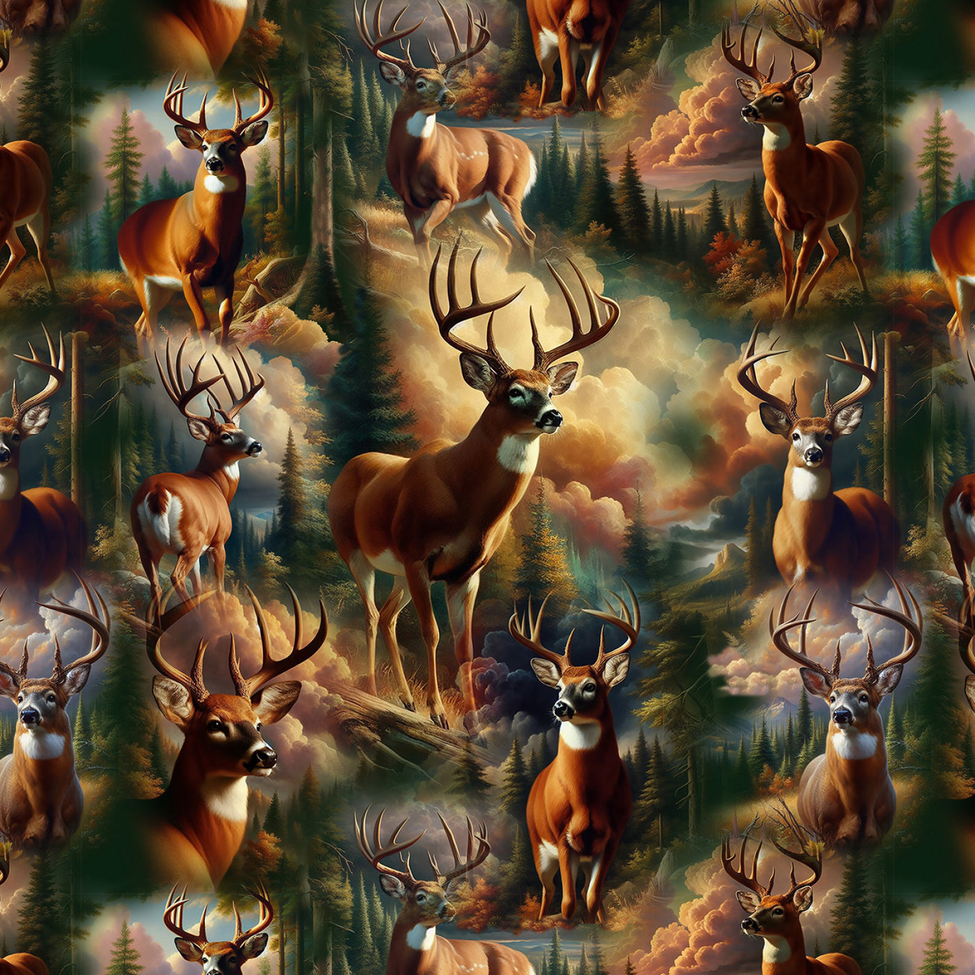 Wilderness Song BQ4178MK 39 Brown White Tail Bucks MINKY Blank Quilting