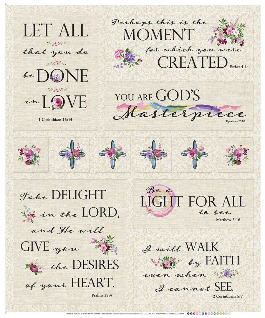 Hearts Desire C8488 Panel Wing and a Prayer Timeless Treasures