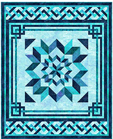 New Stonehenge Carpenters Apprentice Midnight Peacock Queen Quilt Kit Northcott