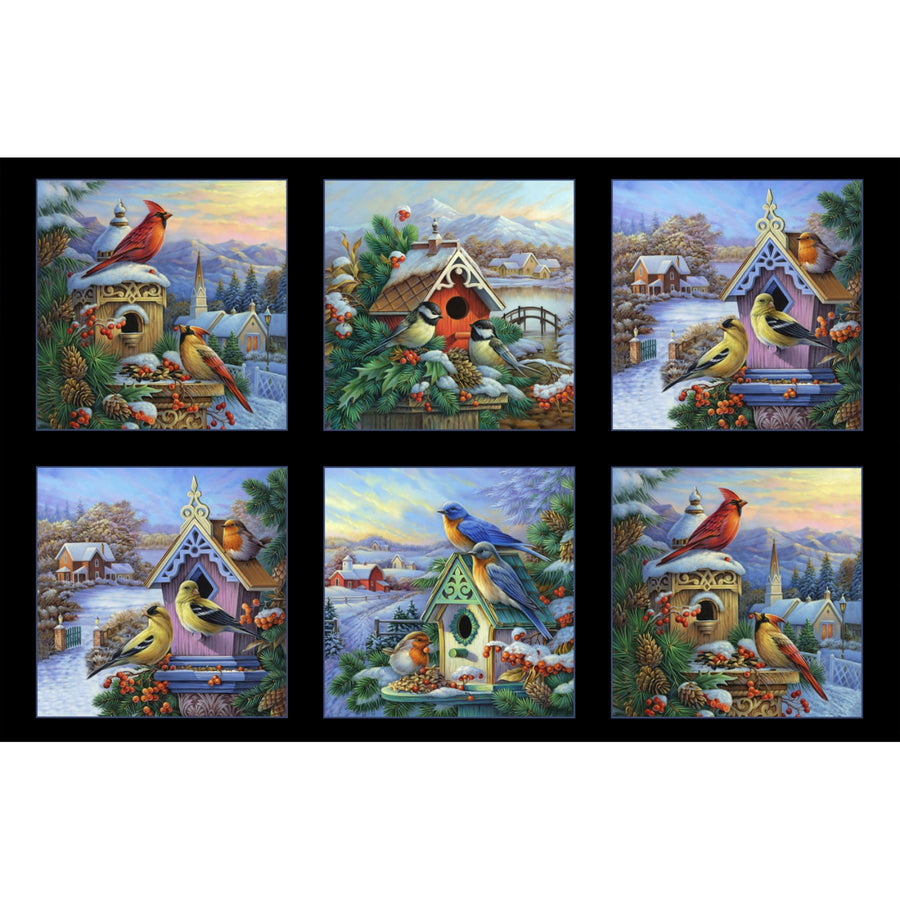 Winter Song 9409 Black Bird Panel Elizabeths Studio