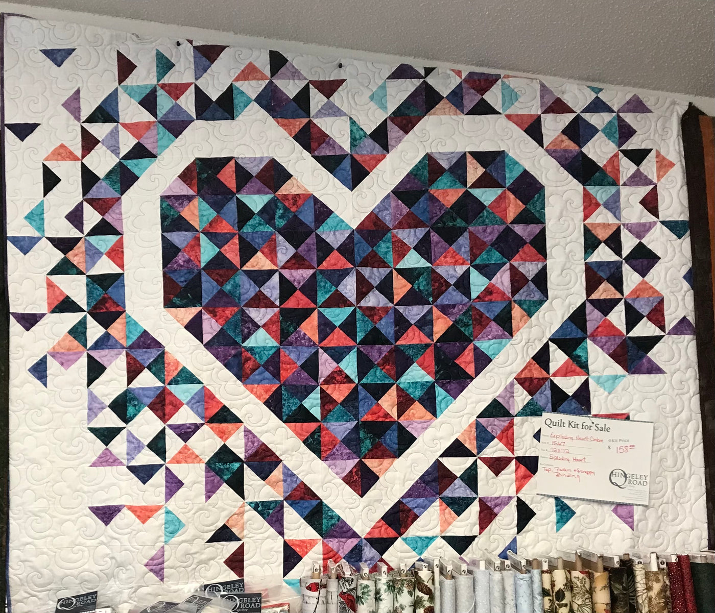 Northcott Stonehenge Gradations Ombre Exploding Hearts Quilt Kit