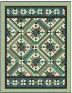 New Stonehenge Smokey River Blue Planet Graphite Quilt Kit Northcott
