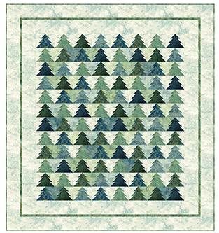 New Stonehenge Woodlot 2 Pine Ridge Blue Planet Queen Quilt Kit Northcott