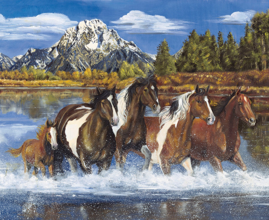 Ride the Range PD12745 Going Horses 36 Inch Digital Panel Riley Blake