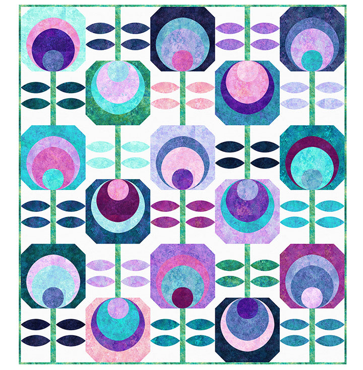 New Stonehenge Flower Power Fat Quarter Quilt Kit Northcott