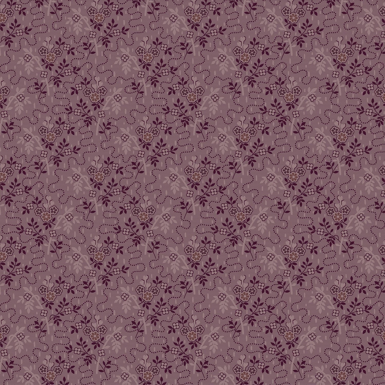 Plumberry III 171151 Plum Three Blooms Marcus Fabrics