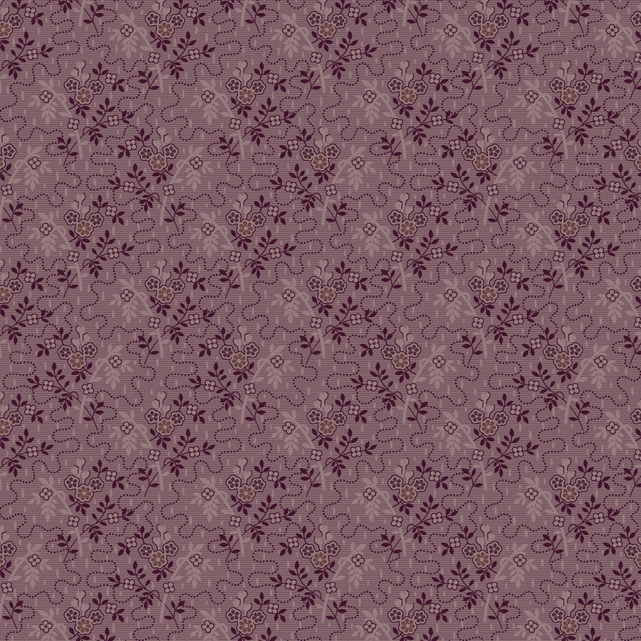 Plumberry III 171151 Plum Three Blooms Marcus Fabrics