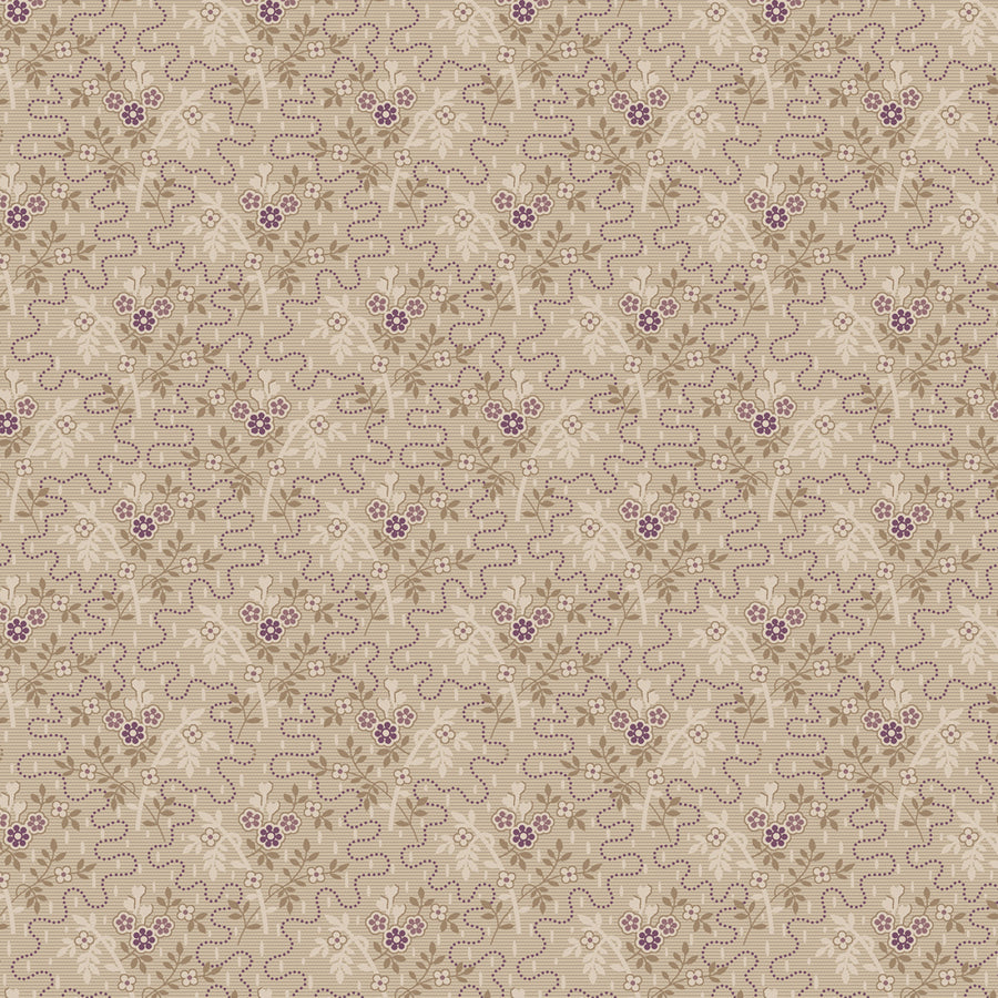 Plumberry III 171151 Tan Three Blooms Marcus Fabrics