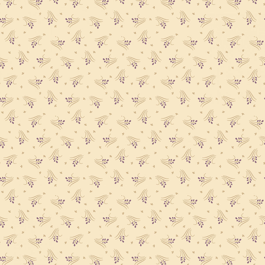 Plumberry III 171152 Cream Plum Grass Marcus Fabrics