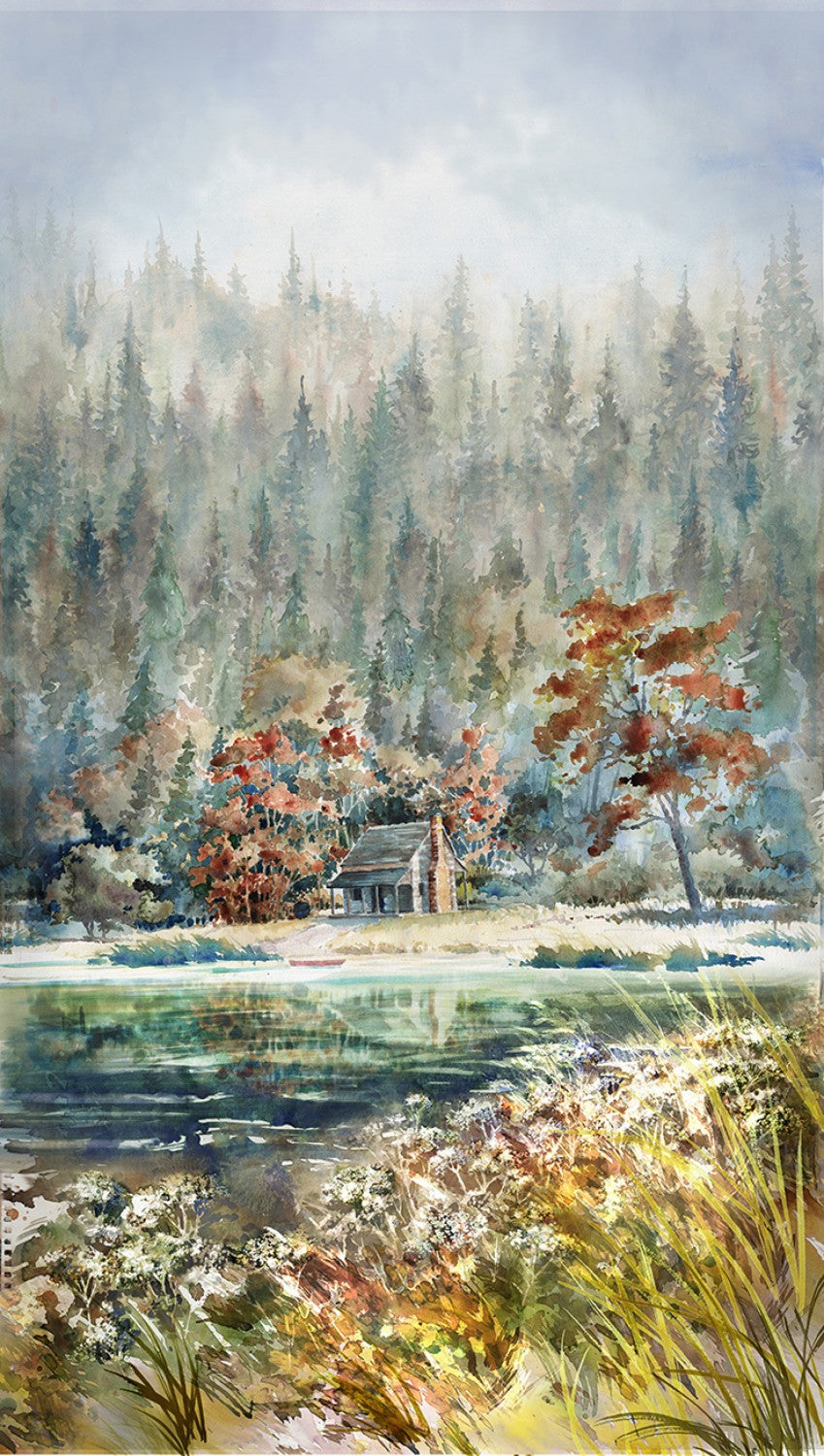 Woodland Whispers S4839 611 24 Inch Cabin Panel Digital Hoffman