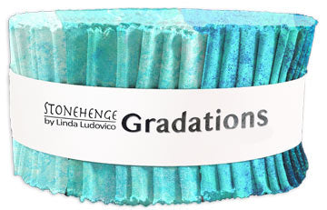 New Stonehenge Gradations Jelly Roll Strip Peacock 66 Northcott