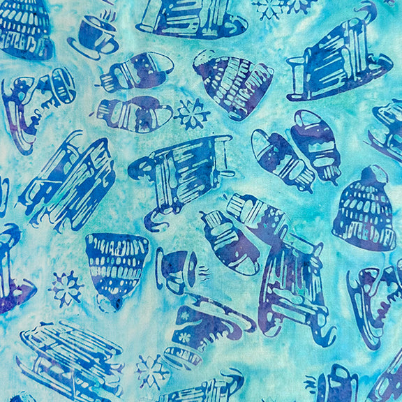 AMNSH 2025 SH185 517 Tossed Sleds Blue Mystic Island Batik