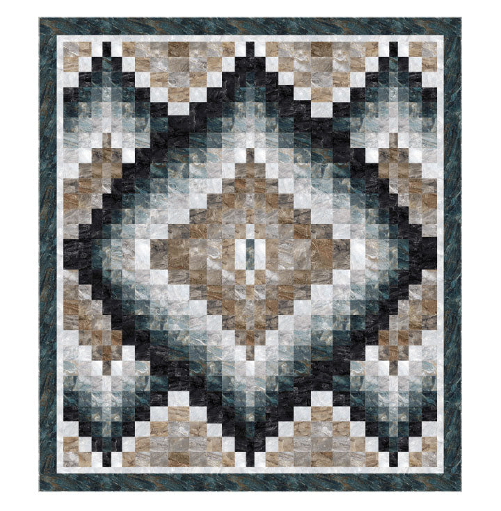 Northcott Stonehenge Surfaces Surface Diamonds Quilt Kit