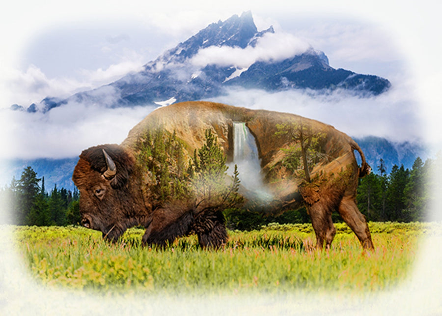 Call of the Wild V5271 449 Waterfall Buffalo Digital Panel Hoffman